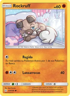 Carta Rockruff de la expansión Eclipse Cósmico, número 123/236
