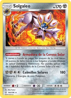Carta Solgaleo de la expansión Eclipse Cósmico, número 142/236