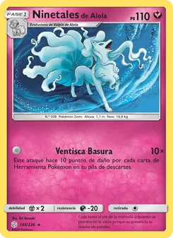 Carta Ninetales de Alola de la expansión Eclipse Cósmico, número 145/236