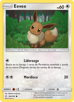 Carta Eevee de la expansión Eclipse Cósmico, número 166/236