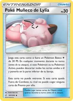 Carta Poké Muñeco de Lylia de la expansión Eclipse Cósmico, número 197/236
