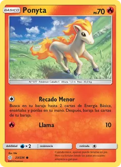 Carta Ponyta de la expansión Eclipse Cósmico, número 23/236