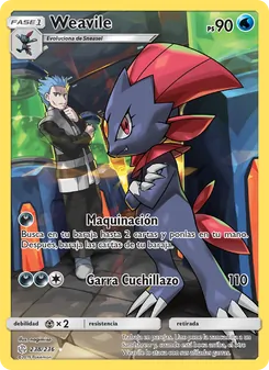 Carta Weavile de la expansión Eclipse Cósmico, número 238/236