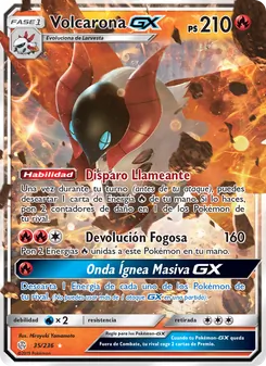 Carta Volcarona GX de la expansión Eclipse Cósmico, número 35/236