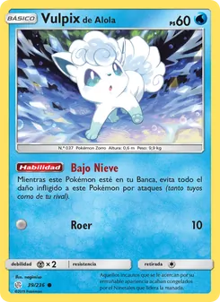 Carta Vulpix de Alola de la expansión Eclipse Cósmico, número 39/236