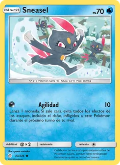 Carta Sneasel de la expansión Eclipse Cósmico, número 43/236
