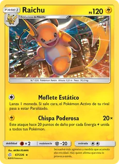 Carta Raichu de la expansión Eclipse Cósmico, número 67/236