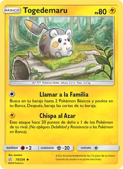 Carta Togedemaru de la expansión Eclipse Cósmico, número 73/236