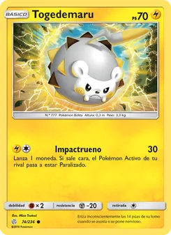 Carta Togedemaru de la expansión Eclipse Cósmico, número 74/236