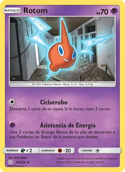 Carta Rotom de la expansión Eclipse Cósmico, número 86/236
