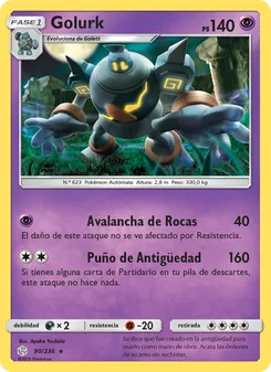 Carta Golurk de la expansión Eclipse Cósmico, número 90/236
