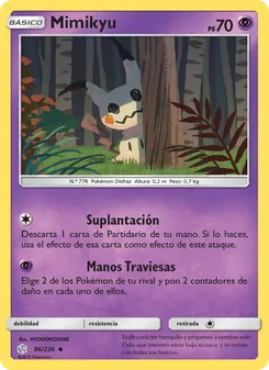 Carta Mimikyu de la expansión Eclipse Cósmico, número 96/236
