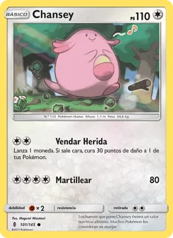 Carta Chansey de la expansión Albor de Guadianes, número 101/145