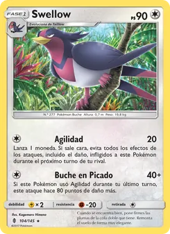 Carta Swellow de la expansión Albor de Guadianes, número 104/145