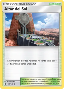 Carta Altar del Sol de la expansión Albor de Guadianes, número 118/145