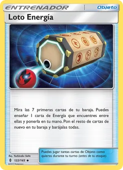 Carta Loto Energía de la expansión Albor de Guadianes, número 122/145