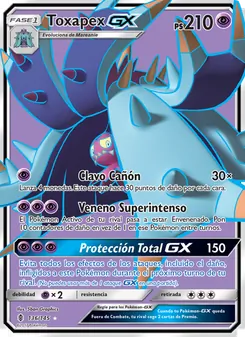 Carta Toxapex GX de la expansión Albor de Guadianes, número 136/145