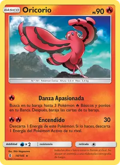 Carta Oricorio de la expansión Albor de Guadianes, número 14/145