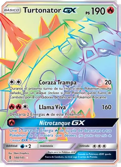 Carta Turtonator GX de la expansión Albor de Guadianes, número 148/145