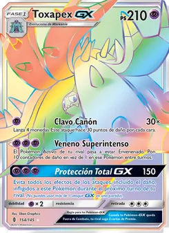 Carta Toxapex GX de la expansión Albor de Guadianes, número 154/145