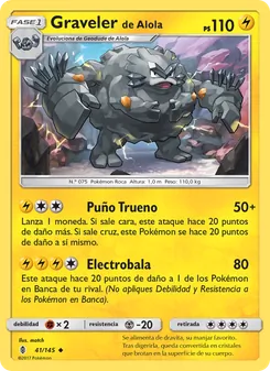 Carta Graveler de Alola de la expansión Albor de Guadianes, número 41/145