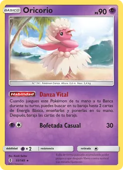Carta Oricorio de la expansión Albor de Guadianes, número 55/145