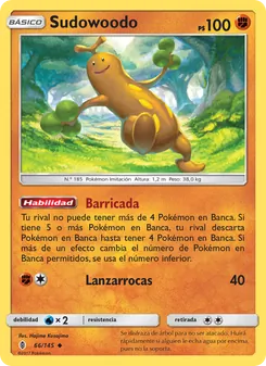 Carta Sudowoodo de la expansión Albor de Guadianes, número 66/145