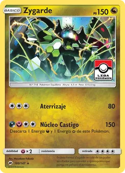 Carta Zygarde de la expansión Sombras Ardientes, número 100/147