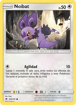 Carta Noibat de la expansión Sombras Ardientes, número 109/147