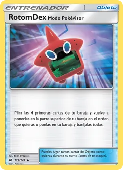 Carta RotomDex Modo Pokévisor de la expansión Sombras Ardientes, número 122/147