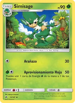Carta Simisage de la expansión Sombras Ardientes, número 13/147