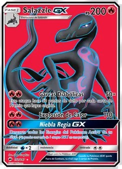 Carta Salazzle GX de la expansión Sombras Ardientes, número 132/147