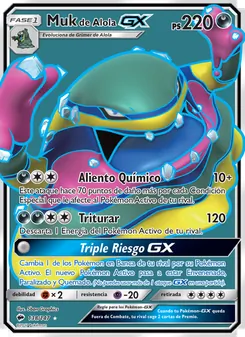 Carta Muk de Alola GX de la expansión Sombras Ardientes, número 138/147