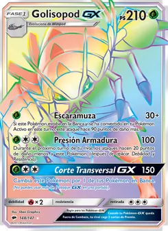 Carta Golisopod GX de la expansión Sombras Ardientes, número 148/147