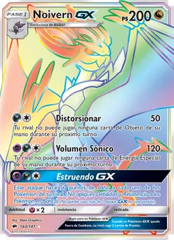Carta Noivern GX de la expansión Sombras Ardientes, número 160/147