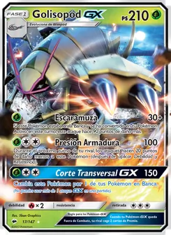 Carta Golisopod GX de la expansión Sombras Ardientes, número 17/147