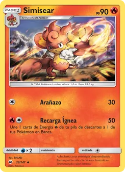 Carta Simisear de la expansión Sombras Ardientes, número 23/147