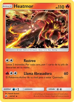 Carta Heatmor de la expansión Sombras Ardientes, número 24/147
