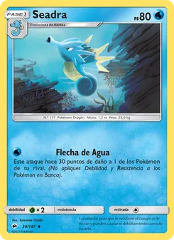 Carta Seadra de la expansión Sombras Ardientes, número 30/147