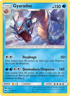 Carta Gyarados de la expansión Sombras Ardientes, número 33/147