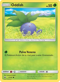 Carta Oddish de la expansión Sombras Ardientes, número 4/147