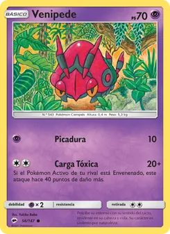 Carta Venipede de la expansión Sombras Ardientes, número 56/147