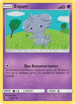 Carta Espurr de la expansión Sombras Ardientes, número 59/147