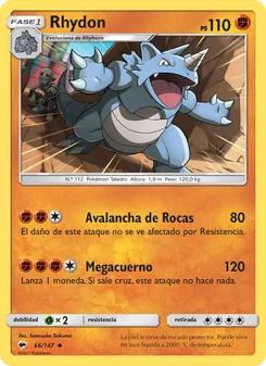 Carta Rhydon de la expansión Sombras Ardientes, número 66/147