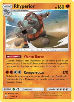 Carta Rhyperior de la expansión Sombras Ardientes, número 67/147