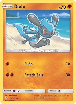 Carta Riolu de la expansión Sombras Ardientes, número 70/147