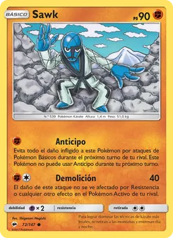 Carta Sawk de la expansión Sombras Ardientes, número 72/147