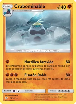 Carta Crabominable de la expansión Sombras Ardientes, número 74/147