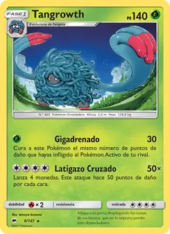 Carta Tangrowth de la expansión Sombras Ardientes, número 8/147