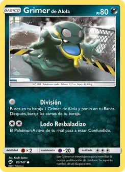 Carta Grimer de Alola de la expansión Sombras Ardientes, número 83/147